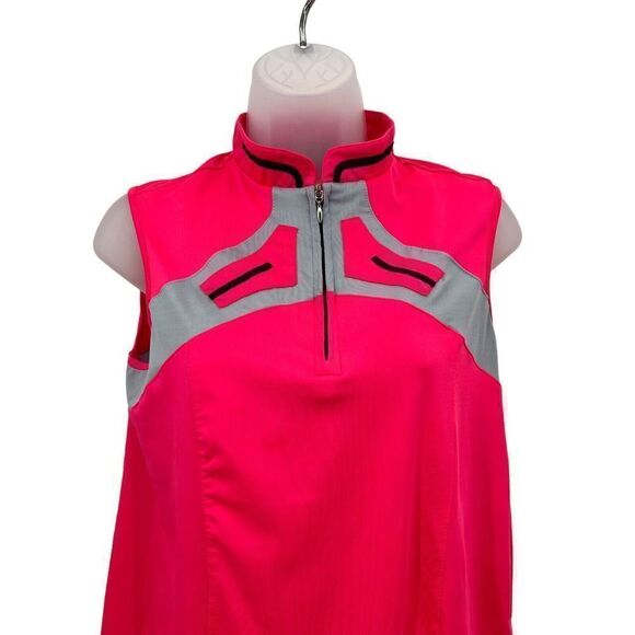 Jamie Sadock Sleeveless Golf Top Women's Medium Hot Pink Gray Pickleball - Picture 11 of 16